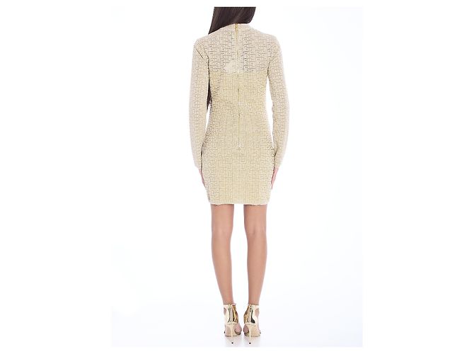 Balmain Robe monogramme PB Labyrinth Beige - vue 4