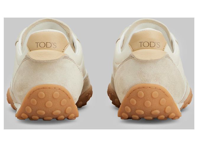 Tod's Sneaker aus glattem Leder und Wildleder Weiß - Ansicht 3