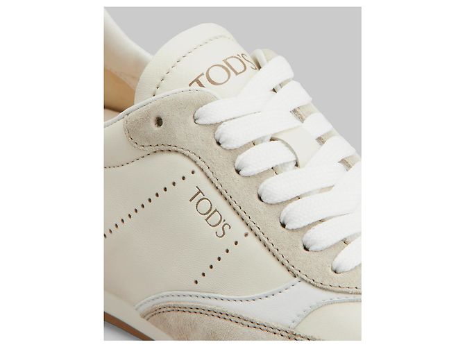 Tod's Sneaker aus glattem Leder und Wildleder Weiß - Ansicht 5