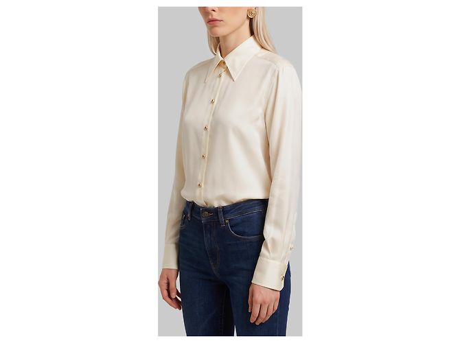 Dolce & Gabbana Camisa de seda blanca Blanco - vista 2