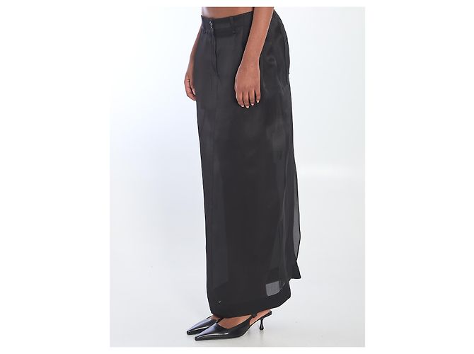 Falda larga Lucian Khaite en organza de seda negra Negro - vista 2