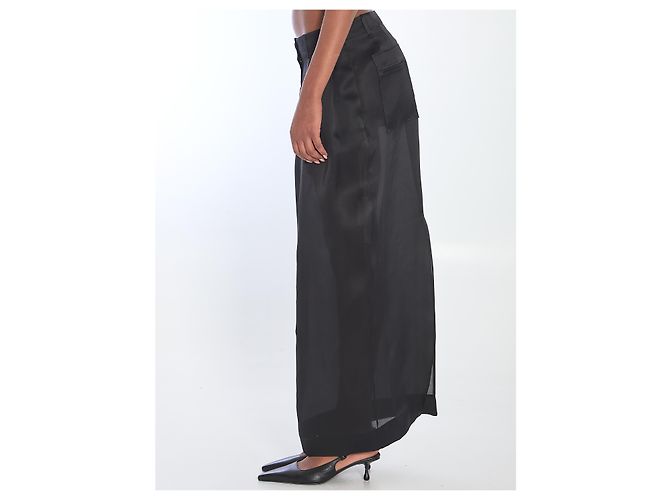 Falda larga Lucian Khaite en organza de seda negra Negro - vista 3