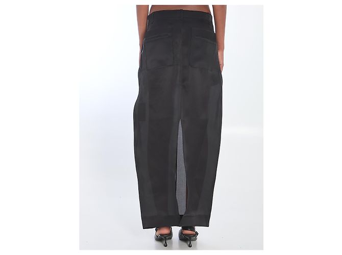 Falda larga Lucian Khaite en organza de seda negra Negro - vista 4