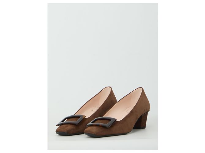 Roger Vivier Décolleté Belle Vivier in camoscio Marrone - vista 2