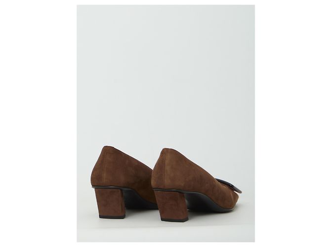 Roger Vivier Décolleté Belle Vivier in camoscio Marrone - vista 3