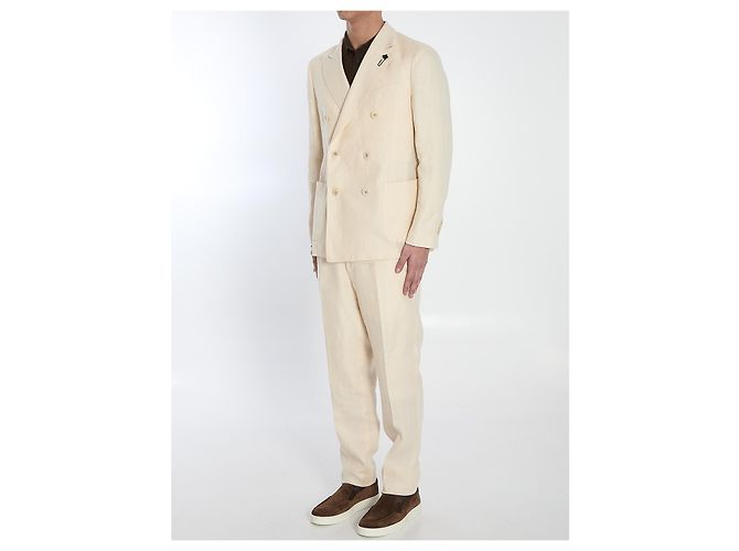 Lardini Two-piece Linen Suit Cream - view 2