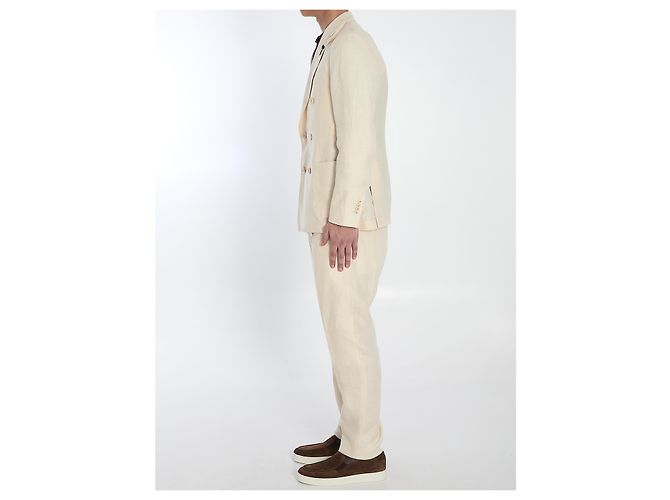 Lardini Two-piece Linen Suit Cream - view 3