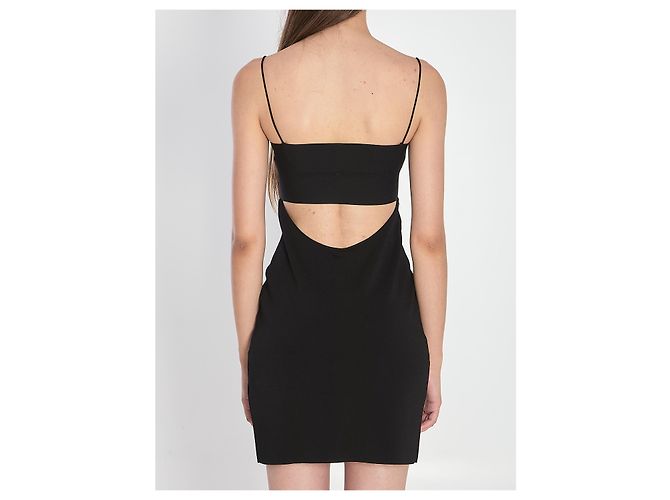 Vestido slip mini de seda preto Alexander Wang - vista 4