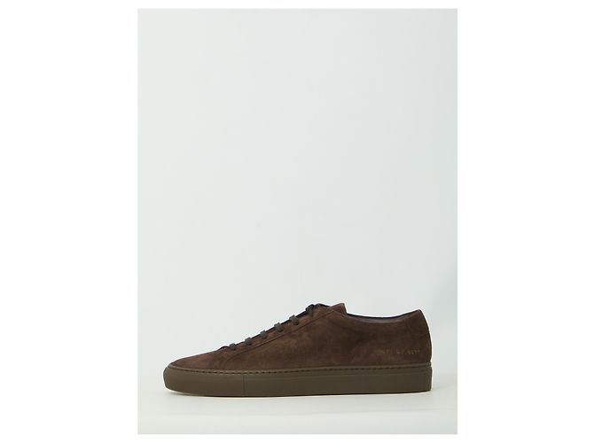 Common Projects Baskets Achilles Premium en daim marron foncé - vue 4