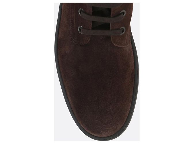 Tod's Winter ankle boot with rubber studs in suede leather Brown - view 4