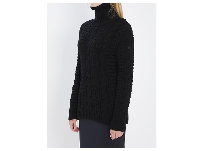 Moncler pull à col roulé tricot EE72 Noir - vue 2