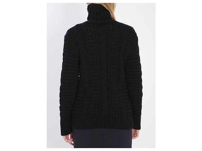 Moncler pull à col roulé tricot EE72 Noir - vue 4