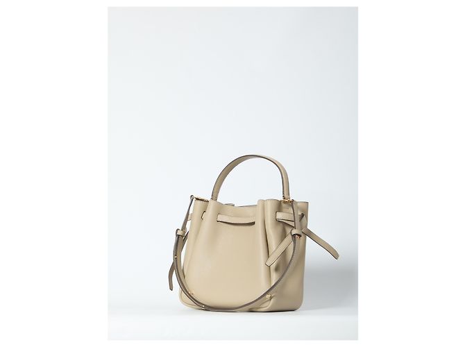 Bolso bucket Romy Tory Burch de cuero beige - vista 2