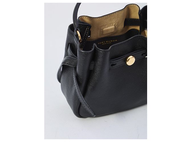 Borsa bucket mini Romy Tory Burch in pelle nera Nero - vista 4