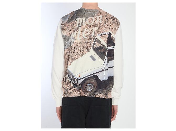 Moncler x Mercedes-Benz by Nigo bedruckter Baumwollpullover weiß - Ansicht 4