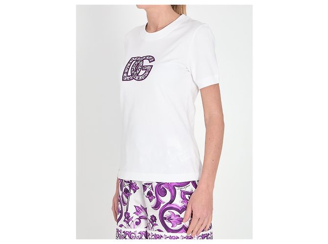 Camiseta de algodón blanca Maiolica Dolce & Gabbana Blanco - vista 2