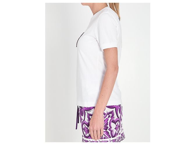 Camiseta de algodón blanca Maiolica Dolce & Gabbana Blanco - vista 3