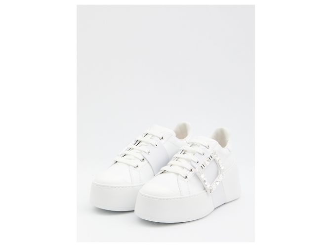 Roger Vivier Viv' Skate Sneaker aus Leder Weiß - Ansicht 2