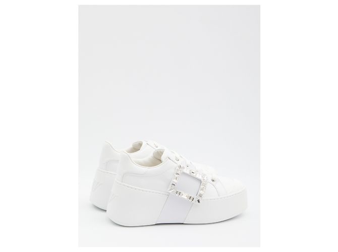 Roger Vivier Viv' Skate Sneaker aus Leder Weiß - Ansicht 3