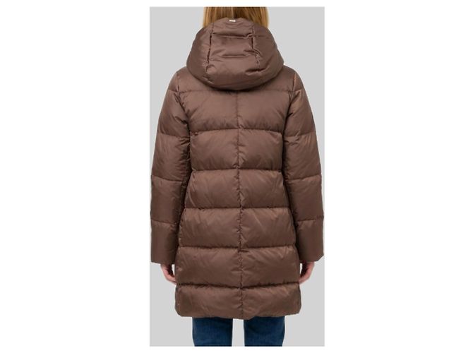 Herno Chaqueta de plumón midi línea A Castaño - vista 2