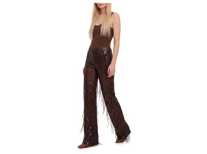 Federica Tosi Pantaloni con paillettes e frange - vista 2