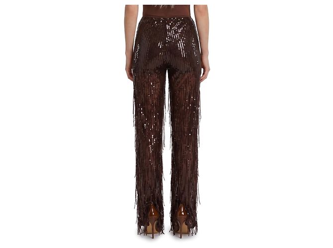 Federica Tosi Pantaloni con paillettes e frange - vista 3