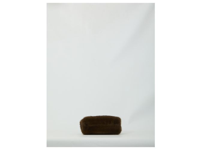 Stella Mc Cartney Mini borsa a sacchetto Falabella in eco-pelliccia Marrone - vista 3