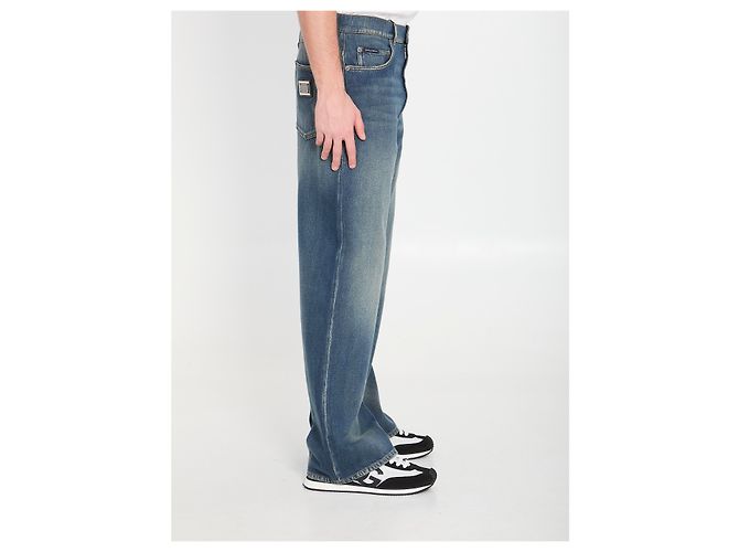 Dolce & Gabbana Baumwoll-Denim Jeans Hellblau - Ansicht 3