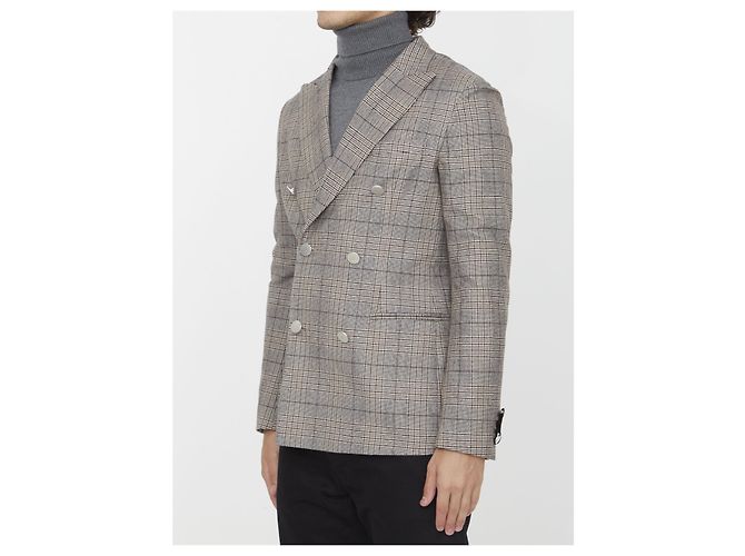 Giacca doppiopetto Tonello beige in lana e cashmere - vista 2