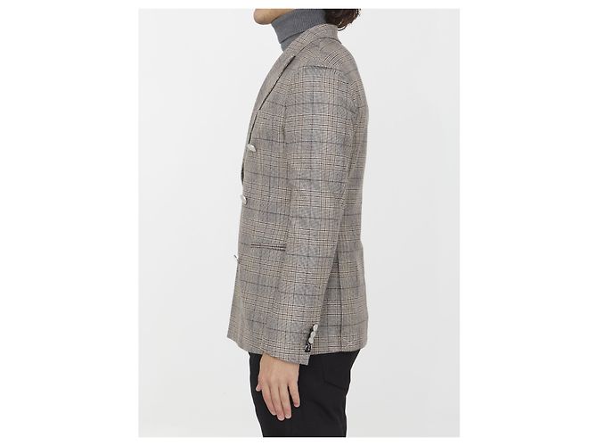 Giacca doppiopetto Tonello beige in lana e cashmere - vista 3