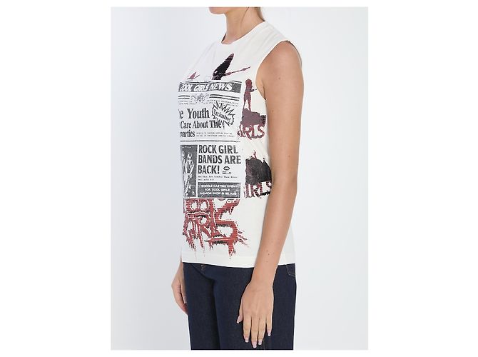 Dolce & Gabbana Top sem mangas em jersey de algodão branco - vista 2