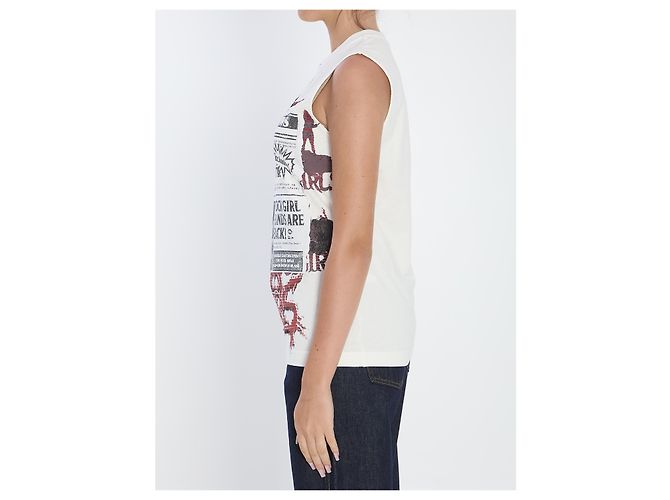 Dolce & Gabbana Top sem mangas em jersey de algodão branco - vista 3