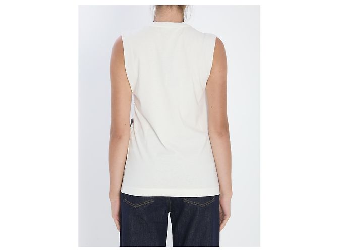 Dolce & Gabbana Top sem mangas em jersey de algodão branco - vista 4
