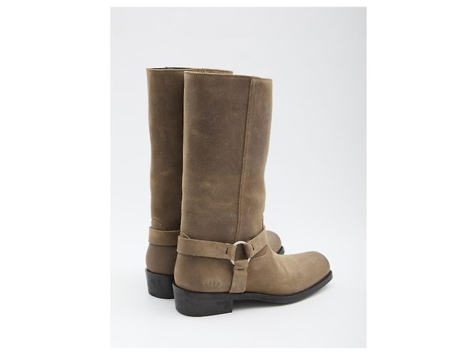 Golden Goose High biker boots in suede Brown - view 3