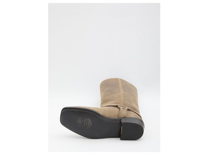 Golden Goose High biker boots in suede Brown - view 4