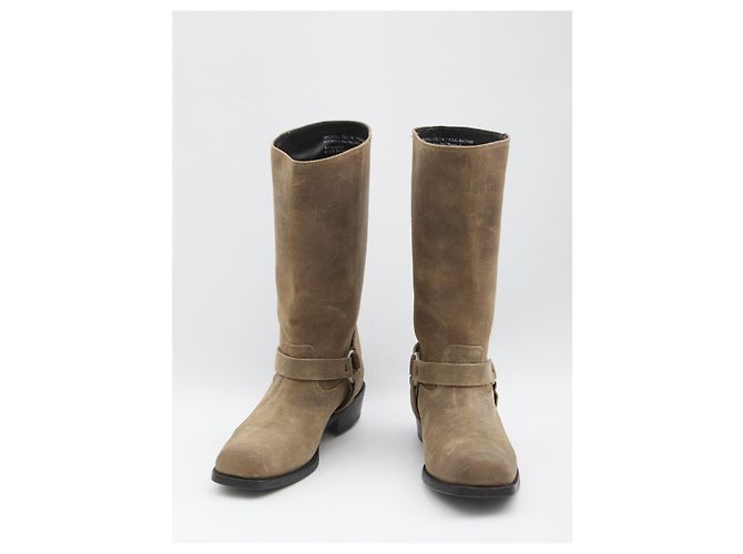 Golden Goose High biker boots in suede Brown - view 5