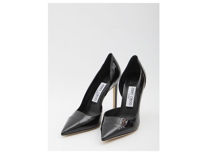Décolleté Jimmy Choo Brigitte 100 in pelle nera Nero - vista 2