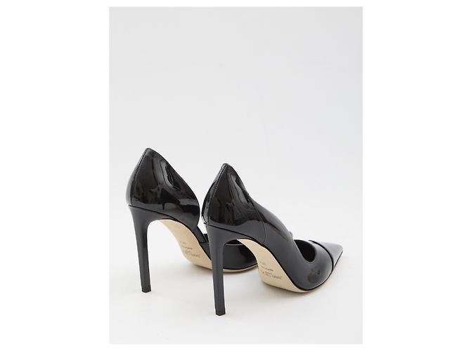 Décolleté Jimmy Choo Brigitte 100 in pelle nera Nero - vista 3
