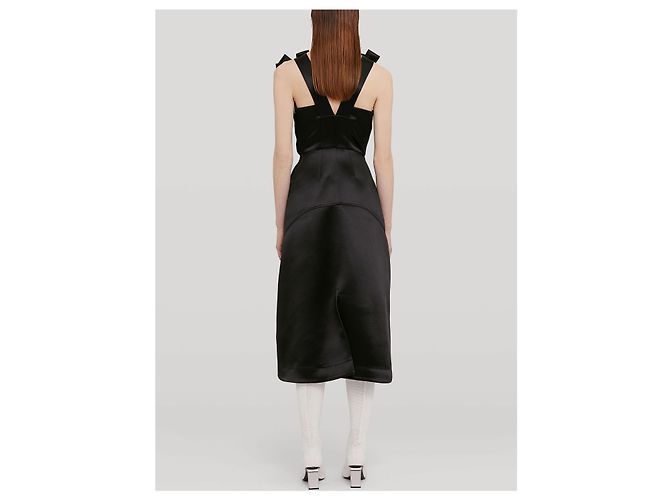 Abito Jil Sander in raso nero senza maniche - vista 3