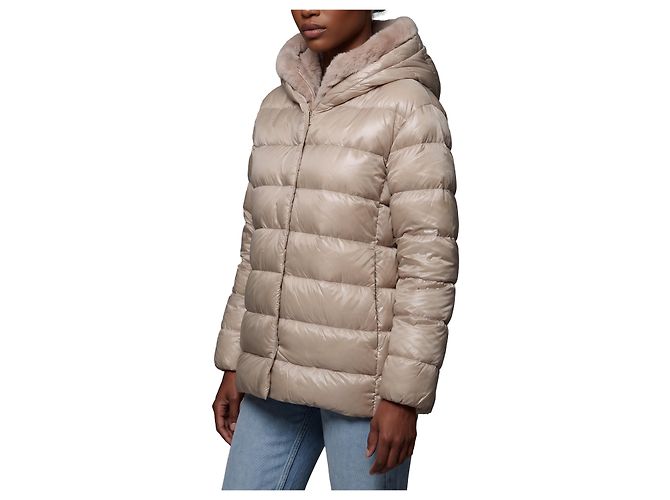 Herno Chaqueta de plumón ultraligera con piel sintética Beige - vista 2
