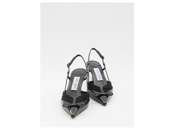 Jimmy Choo Décolleté slingback Afia Mesh Nero - vista 5