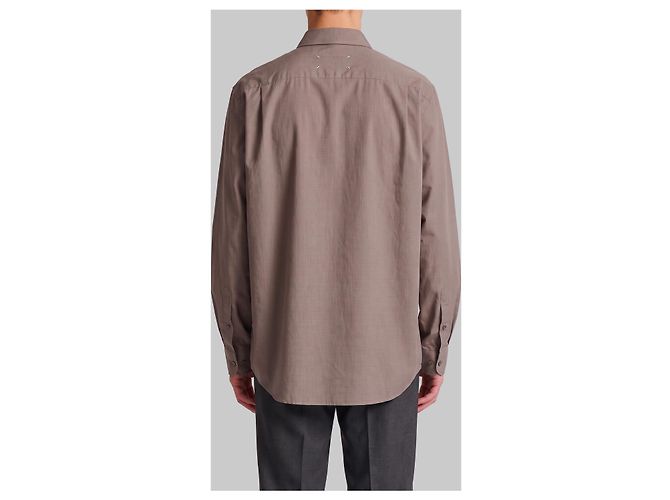 Maison Martin Margiela Camisa de algodão de manga comprida Bege - vista 3