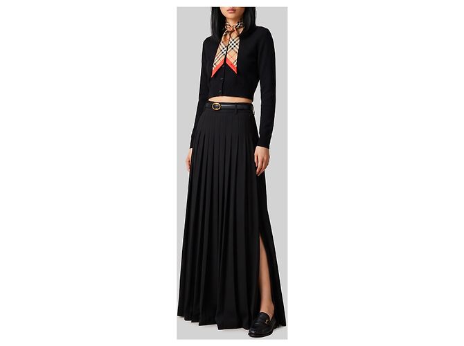 Sutton New York Gonna maxi plissettata nera - vista 2