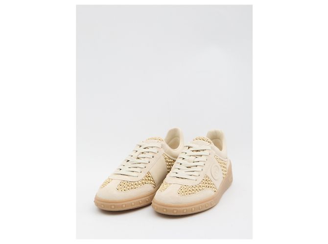 Valentino Garavani Upvillage-Sneaker aus gewebter Raffia Weiß - Ansicht 2