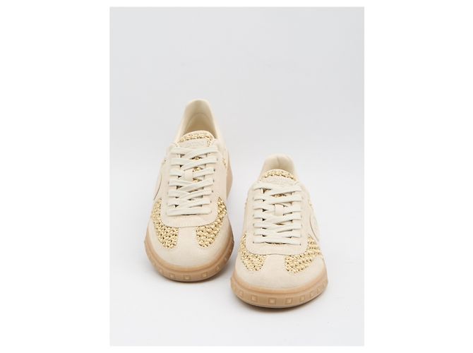 Valentino Garavani Upvillage-Sneaker aus gewebter Raffia Weiß - Ansicht 5