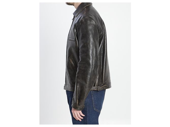 Dolce & Gabbana Lederjacke in Used-Optik Schwarz - Ansicht 3