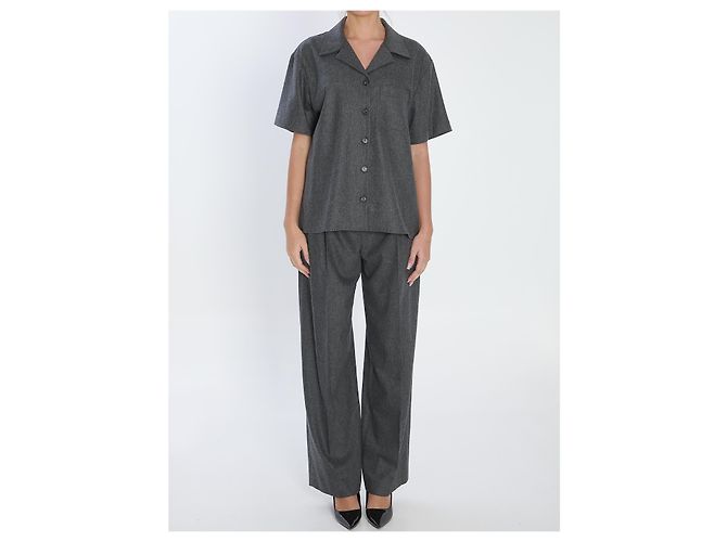 Camicia Khaite Riordan grigia lana e cashmere Grigio - vista 5