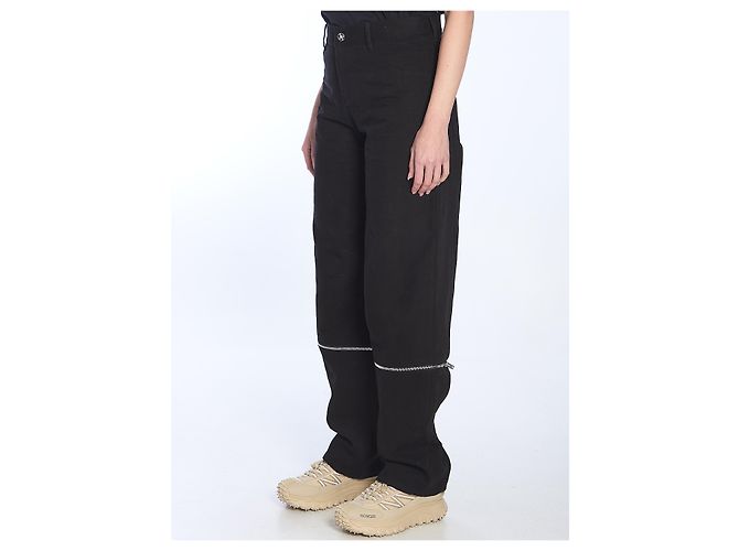 Pantaloni baggy Moncler in cotone nero - vista 2