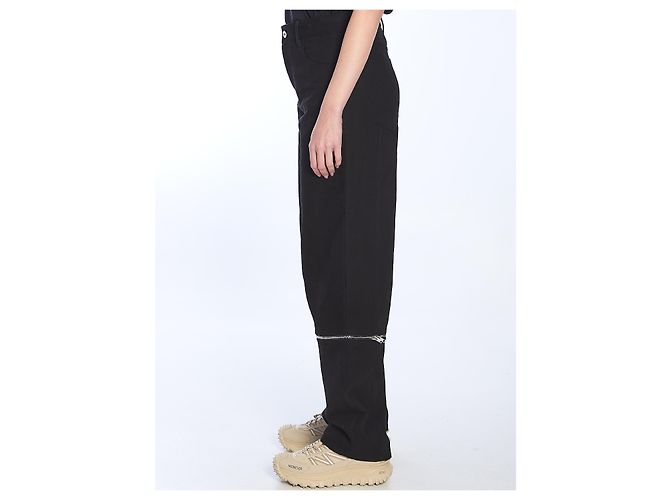 Pantaloni baggy Moncler in cotone nero - vista 3