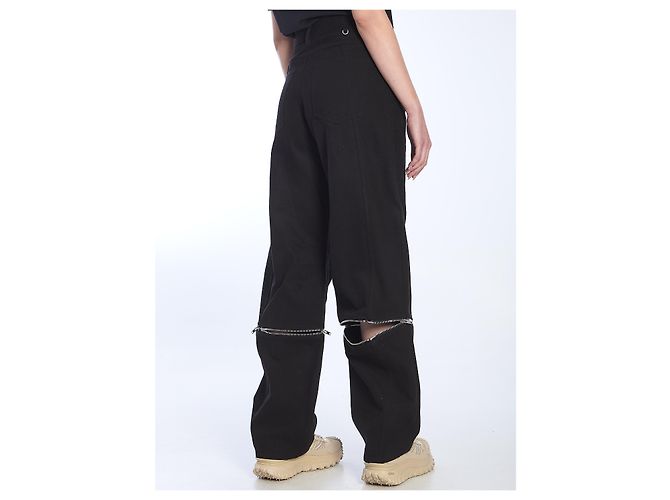 Pantaloni baggy Moncler in cotone nero - vista 5